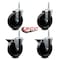 Service Caster 5 Inch Phenolic Wheel Swivel 58 Inch Threaded Stem Caster Set 2 Brakes SCC SCC-TS20S514-PHR-58212-2-PLB-2 - alternate 4